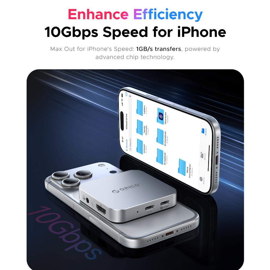 ORICO 8 in 1 Docking Station แม่เหล็ก USB C Hub TF/SD 3.0 รูปที่ 6