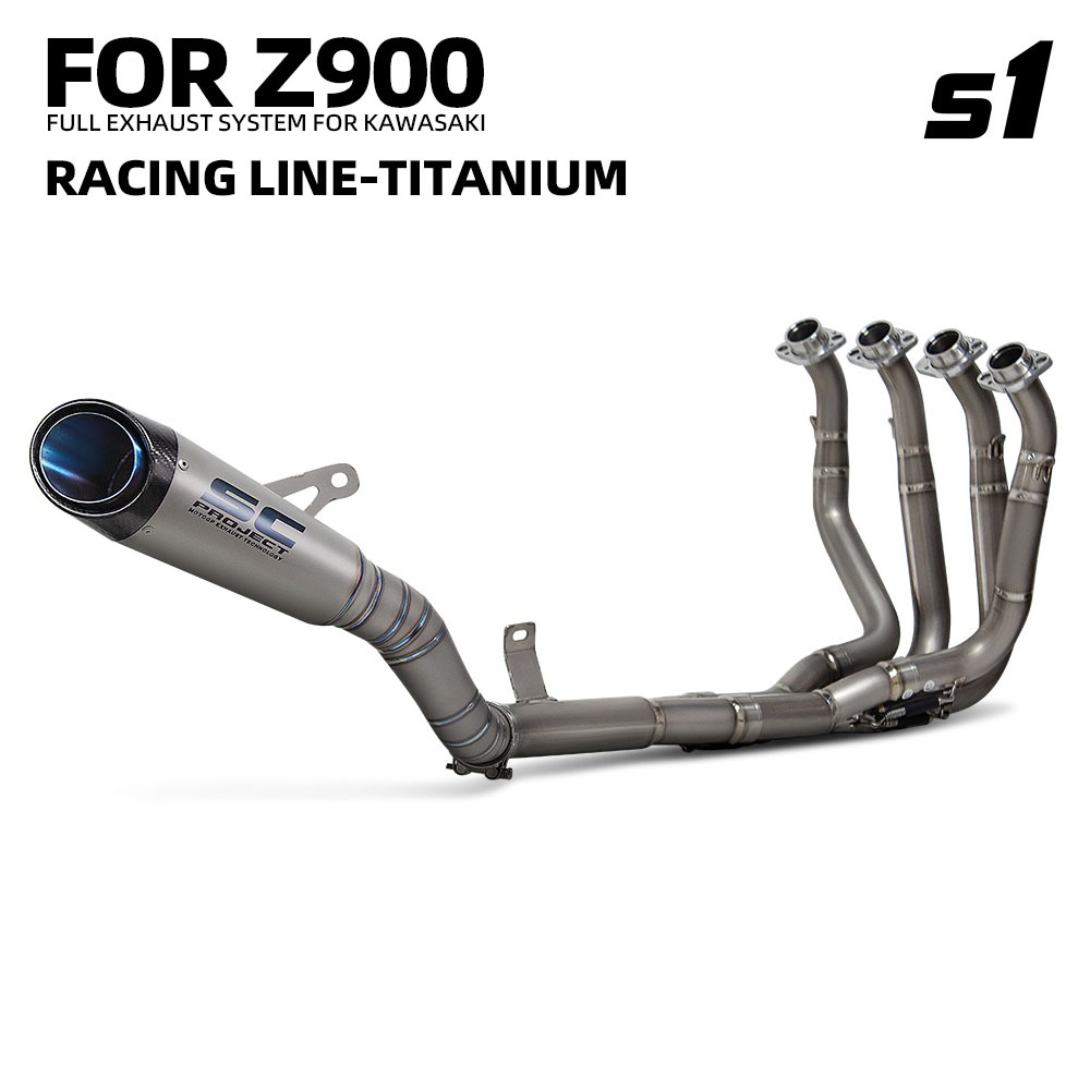 Z900 ระบบไอเสียสําหรับ Kawasaki Z900 รถมอเตอร์ไซด์ Full Titanium Headers Tube SC Project S1 Muffler