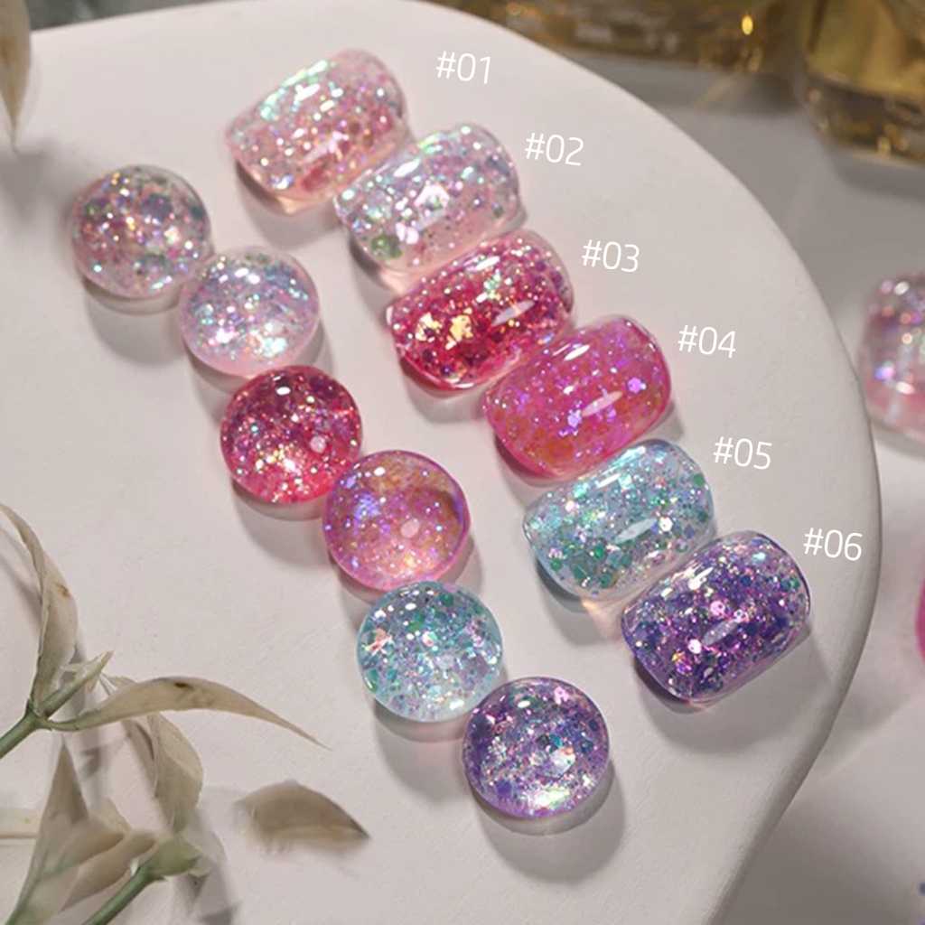 MIANEL สีชมพู Glitter เล็บเล็บชุด 2026 ฤดูร้อน Influencer ที่ชื่นชอบประกายเลื่อม Glitter UV light เจลเฉพาะสําหรับ Professional เล็บ Salon