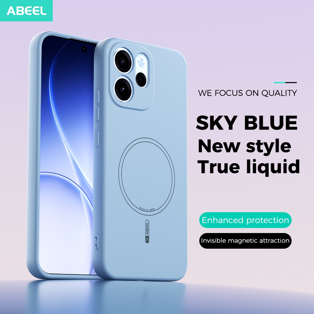 เคสโทรศัพท์แฟชั่นสําหรับ OPPO Reno 15 F 14F ซิลิโคนเหลวแม่เหล็กสีทึบป้องกันปกหลัง