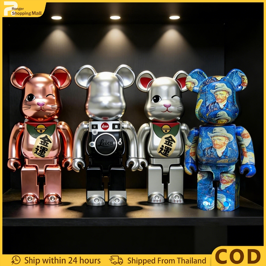 ฟิกเกอร์โมเดล Bearbrick 400% แวนโก๊ะ มาเนกิ เนโกะ (แมวนําโชค) ไลก้า ของสะสมยอดนิยมตกแต่งบ้าน. 28ซม.