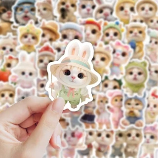 70สติกเกอร์สติกเกอร์ลูกแมวน่ารักการ์ตูนแมวสติกเกอร์การ์ตูนสัตว์กันน้ํา