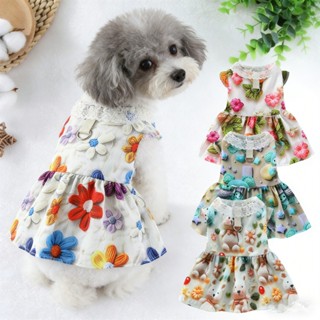 เสื้อผ้าแมวสุนัขการ์ตูนพิมพ์ลาย 3 มิติน่ารักสําหรับสัตว์เลี้…