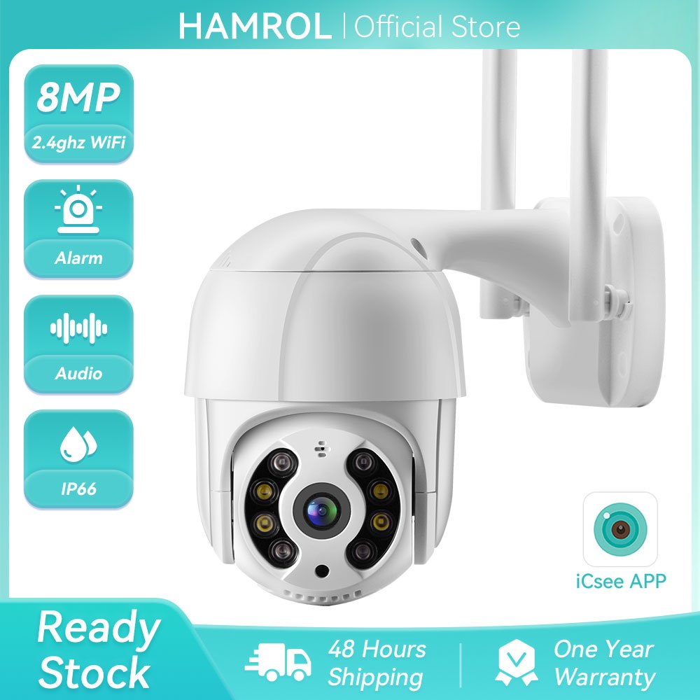 Hamrol Super 1080P PTZ Wireless IP Camera AI Human Detection 4X Digital Zoom Audio CCTV Security