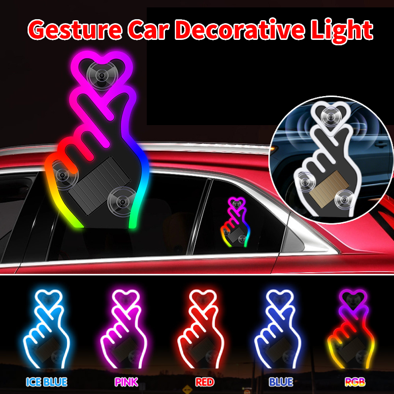 CHEMINI ไฟตกแต่งรถ Gesture ไฟตกแต่งภายในรถยนต์แบบ LED ใช้สำหรับกระจกรถยนต์ การตกแต่งภายใน และแสงโดยรอบ