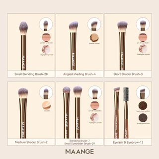 MAANGE ความต้องการ 13ชิ้น แปรงแต่งหน้าหลอดอลูมิเนียมคุณภาพสูงแบบพกพาผงเริ่มต้นแปรงแต่งหน้า 52037