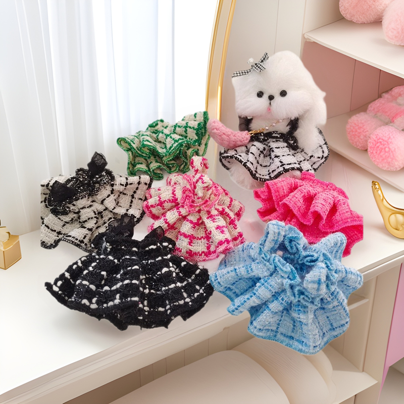 13ซม.ผ้าฝ้ายตุ๊กตาชาแนลสไตล์กระโปรงสายรัดเสื้อผ้าเด็กแม่บ้านเสื้อผ้าสุนัขตุ๊กตาอุปกรณ์ทําเองแต่งตัวเสื้อผ้า