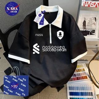 【จัดส่งจากกรุงเทพฯ】🔥NASA ฤดูร้อน ซิปครึ่งตัว oversized polo ยูนิเซ็กส์ ออกแบบโดยแบรนด์เอง ลายตัวอักษร🔤เทรนด์ เสื้อYG4936