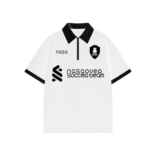 【จัดส่งจากกรุงเทพฯ】🔥NASA ฤดูร้อน ซิปครึ่งตัว oversized polo ยูนิเซ็กส์ ออกแบบโดยแบรนด์เอง ลายตัวอักษร🔤เทรนด์ เสื้อYG4936