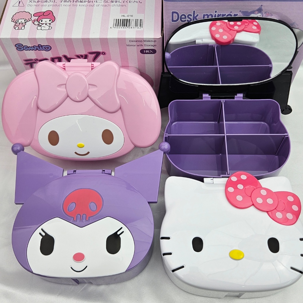 SANRIO กล่องเครื่องประดับกระจกซานริโอ กล่องเครื่องสําอาง กล่องเก็บของ กล่องกระจก