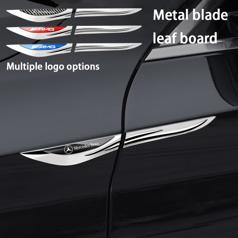 Mercedes Benz ป้ายสติกเกอร์ตกแต่งแผงข้างใบมีดสแตนเลส สําหรับรุ่น A/B/C/E/S/AMG/GLA/GLB/GLC/GLE/GLS/EQA/EQB/EQC/EQE