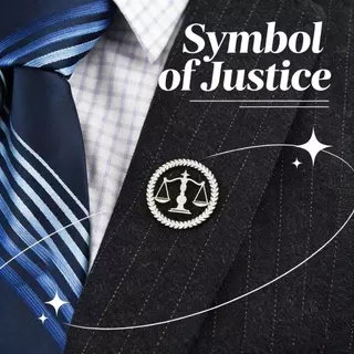 จีเอชแอล❤️Luxury Premium Libra Constellation Badge Judge ทนายความ Fair เข็มกลัดผู้ชาย + ชุดคลิปหนีบเนคไท