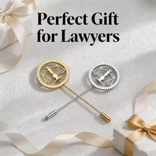 จีเอชแอล❤️Luxury Premium Libra Constellation Badge Judge ทนายความ Fair เข็มกลัดผู้ชาย + ชุดคลิปหนีบเนคไท
