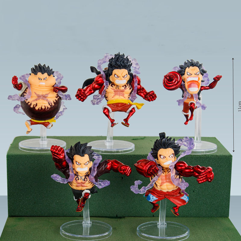 5 ชิ้น/เซ็ต 11 ซม.ตลก One Piece Gear 4 Luffy Anime Figures Pvc ของเล่น