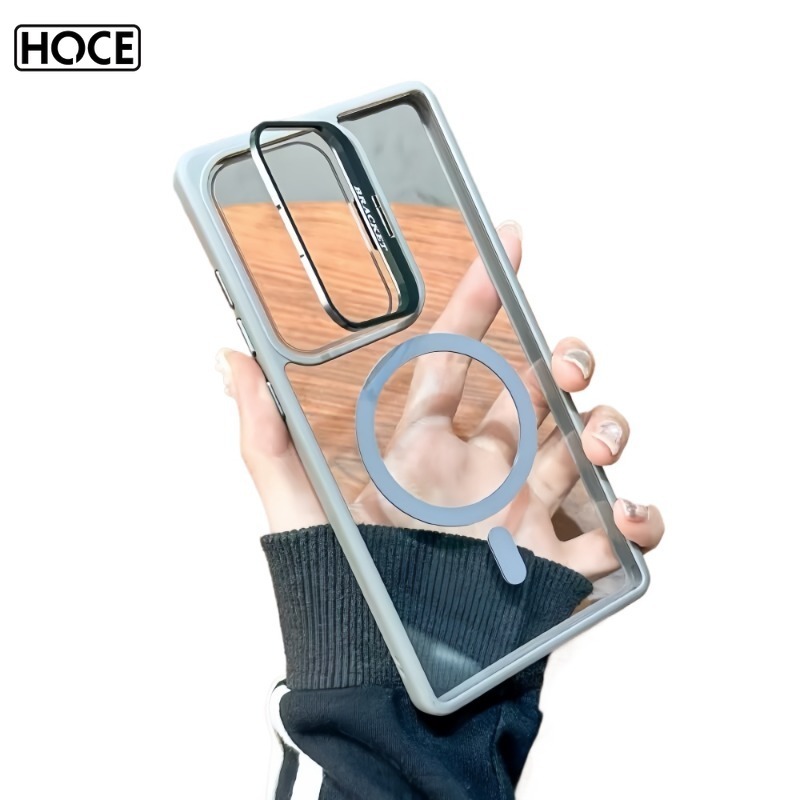 HOCE เลนส์แม่เหล็กเคสโทรศัพท์ใสสําหรับ Samsung S26 Ultra S25 S24 S23 FE S22U Hard-TPU ผิวรู้สึกกันกระแทก