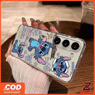 เหมาะสําหรับ OPPO Reno16F 16Pro 15F 15ProMax 14F 14Pro 13F 13Pro 12F 12Pro 11F 11Pro 10Pro 8T 8Z 7Z 6Z การ์ตูนอวยพร Stitch และ Angel กันกระแทกเคสโทรศัพท์ TPU