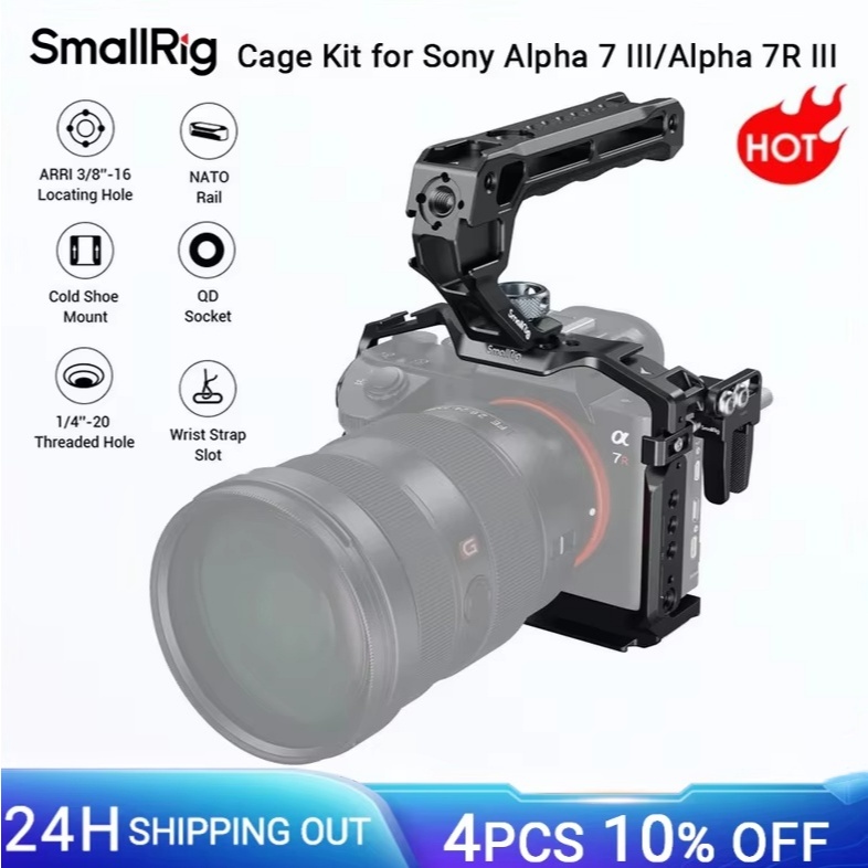 SmallRig A7 III / A7R III Cage Kit สําหรับ Sony Alpha 7 III / Alpha 7R III พร้อมที่จับ,รองเท้าเย็น 1
