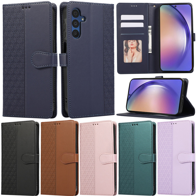 Slim สําหรับ Samsung Galaxy S26 Ultra S25 FE A57 A37 A56 A36 A17 A07 A06 A26 5G S24 FE S26 Plus S25 Edge Luxury กระเป๋าสตางค์หนัง PU Flip Stand ป้องกันผิวกรณี