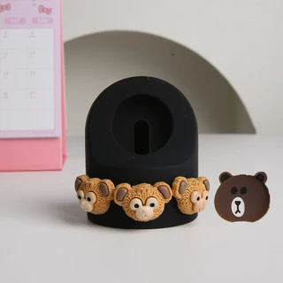 2IN1 ชุดซิลิกาเจลการ์ตูนแท่นชาร์จเหมาะสําหรับ iPhone-Watch น่ารักและ Creative Charger Holder ฐานชาร์จ s7s8 S9 S10 S11