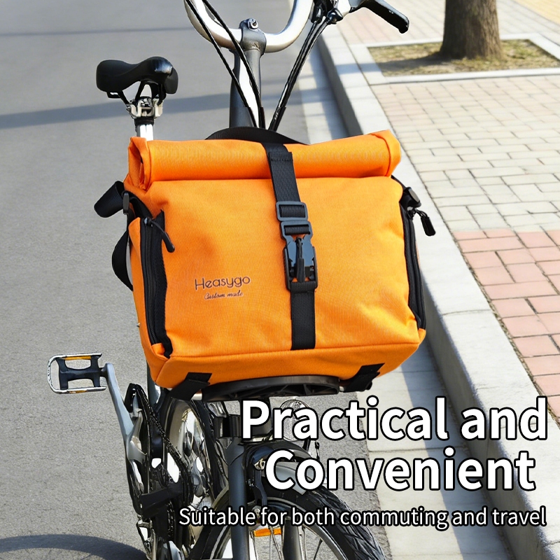 Heasygo 2517 กระเป๋าขี่จักรยานสำหรับ Brompton และ Dahon กันน้ำ มัลติฟังก์ชั่น 9L