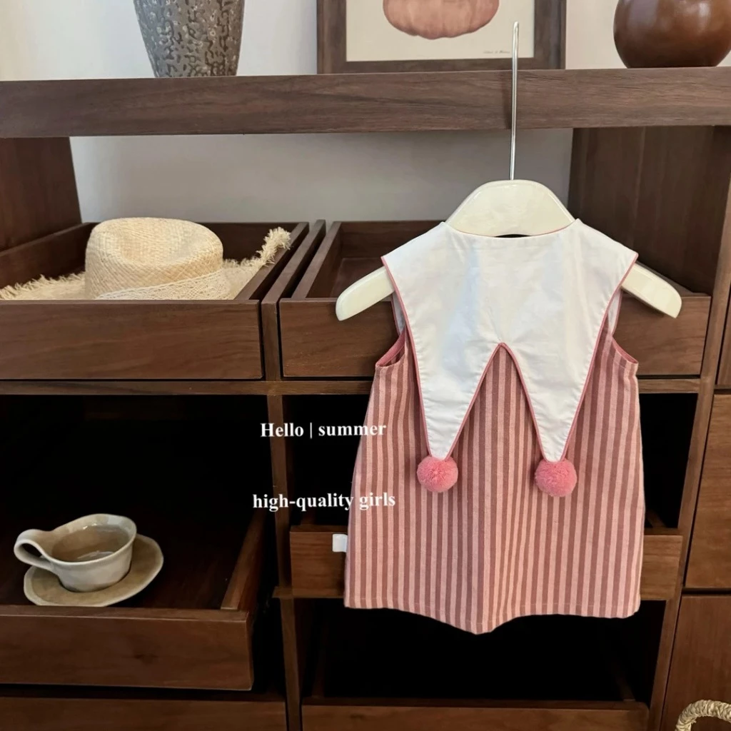 เสื้อกั๊กและชุดแขนกุดสำหรับเด็ก gái ลายปกรุ่นใหม่ สไตล์เจ้าหญิง สำหรับฤดูร้อน