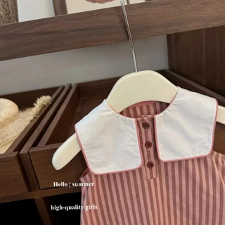 เสื้อกั๊กและชุดแขนกุดสำหรับเด็ก gái ลายปกรุ่นใหม่ สไตล์เจ้าหญิง สำหรับฤดูร้อน