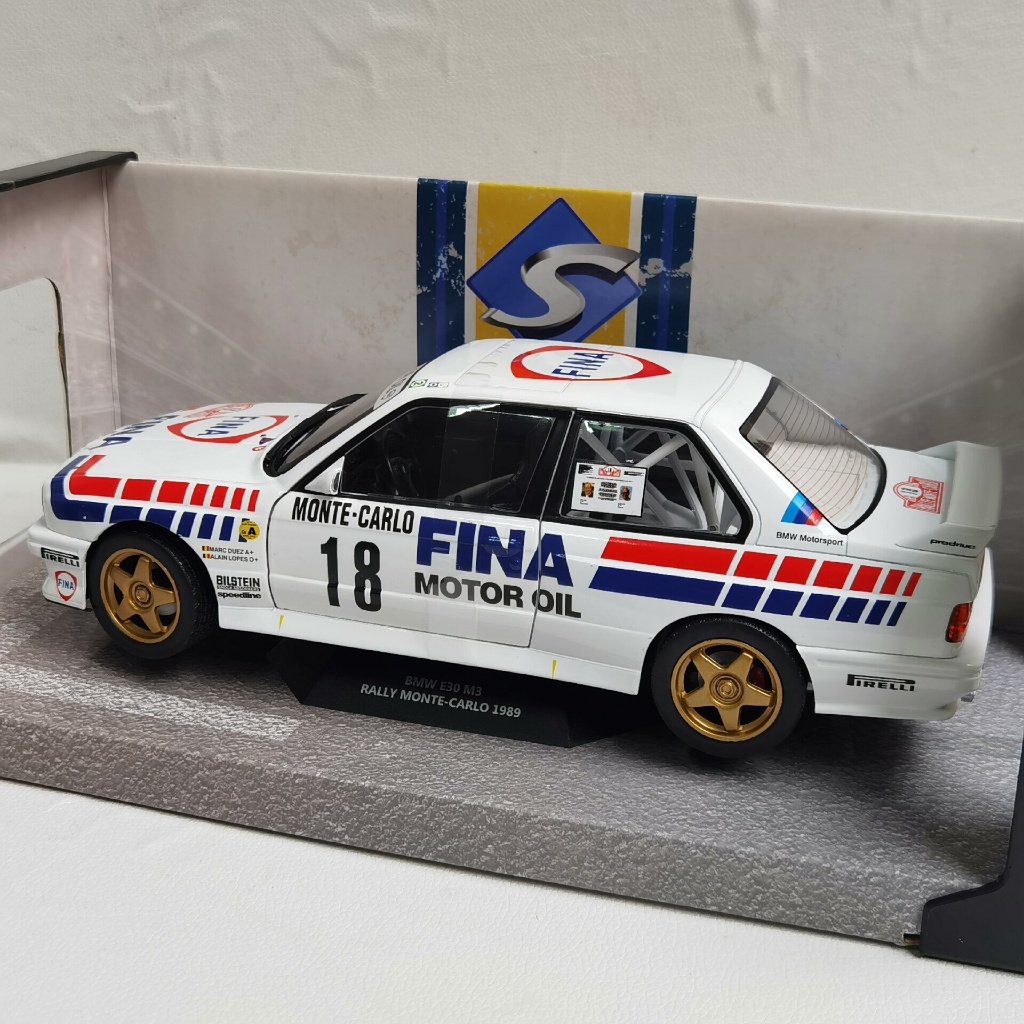 SOLIDO 1/18 BMW E30 M3 #18 1989 BMW Traffic Jam Model Alloy Open ซ้ายขวาประตูพวงมาลัยล้อหน้า