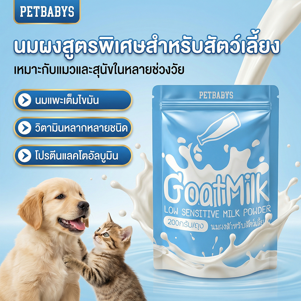 😻นมผงแมว🥛นมผงแพะ นมแพะสำหรับแมว นมผงลูกสัตว์ บำรุงกระดูกและฟันให้แข็งแรง แคลเซียมสูง เสริมภูมิคุ้มกัน
