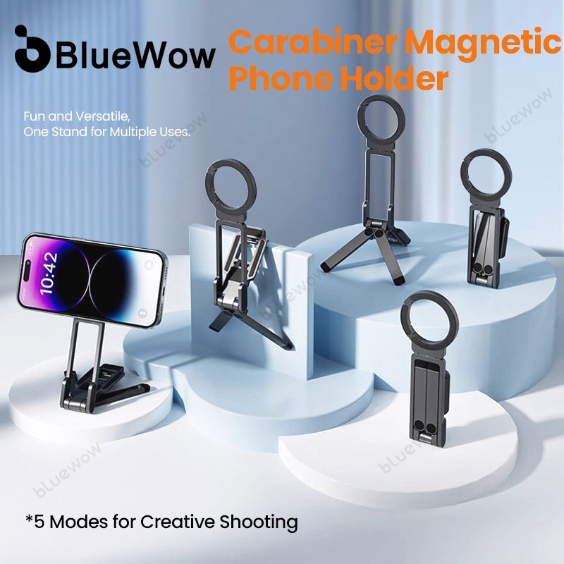 BlueWow รองรับขายึดแม่เหล็กแบบพับได้แบบพกพาสําหรับขาตั้งกล้อง Magsafe สําหรับ IPhone และ Android Phone Travel Video Holder