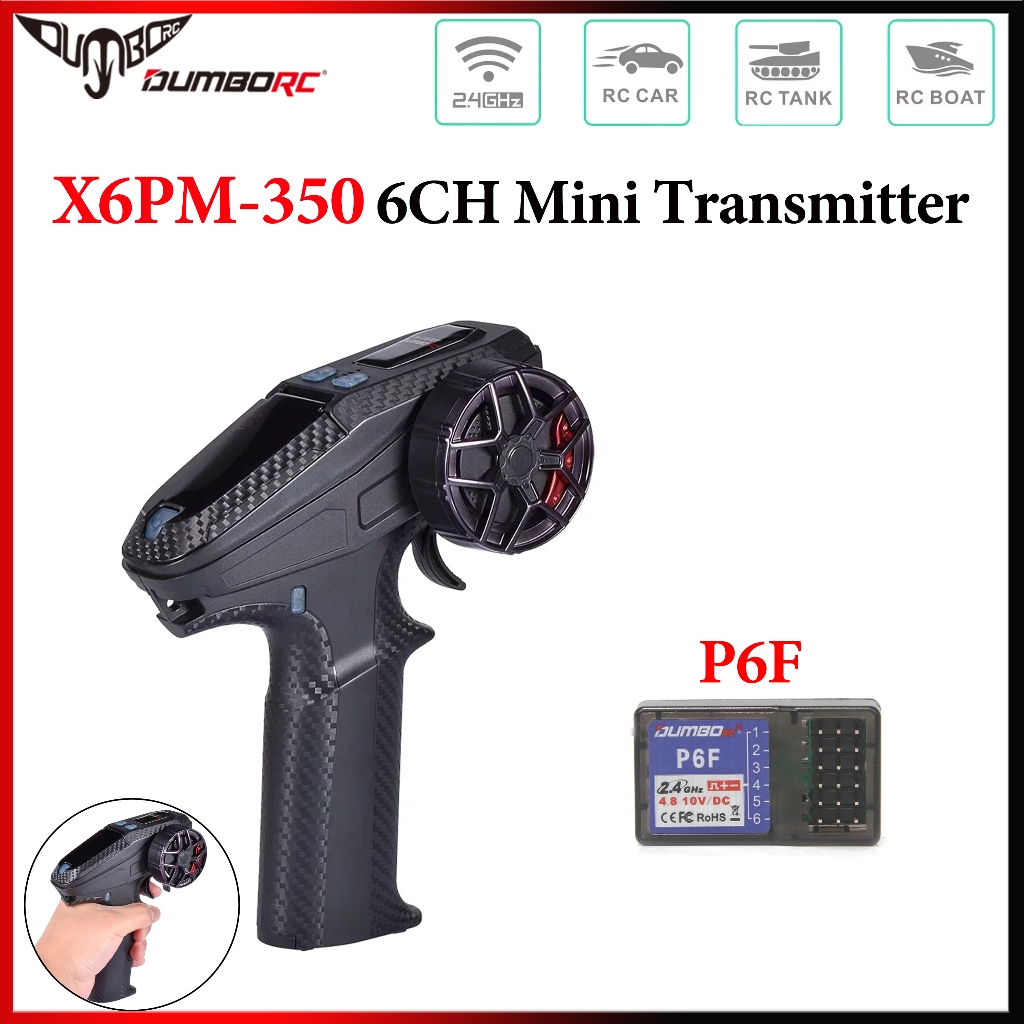 DUMBORC X6PM-350 6CH 2.4G Mini Transmitter 4.8-12V P6F 6CH Receiver สําหรับ RC รถเรือเครื่องบิน Dron
