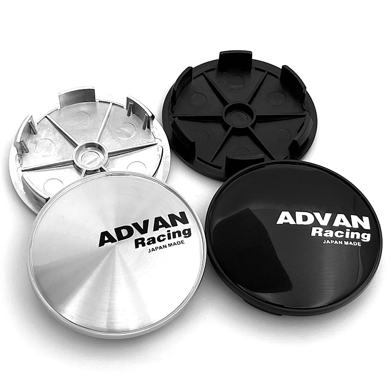 CarDIY 4PCS 68 มม.ด้านนอก 62 มม.ด้านใน Advan Racing ล้อกลางหมวก advan ล้อรถขอบ Hub Caps ฝาครอบ