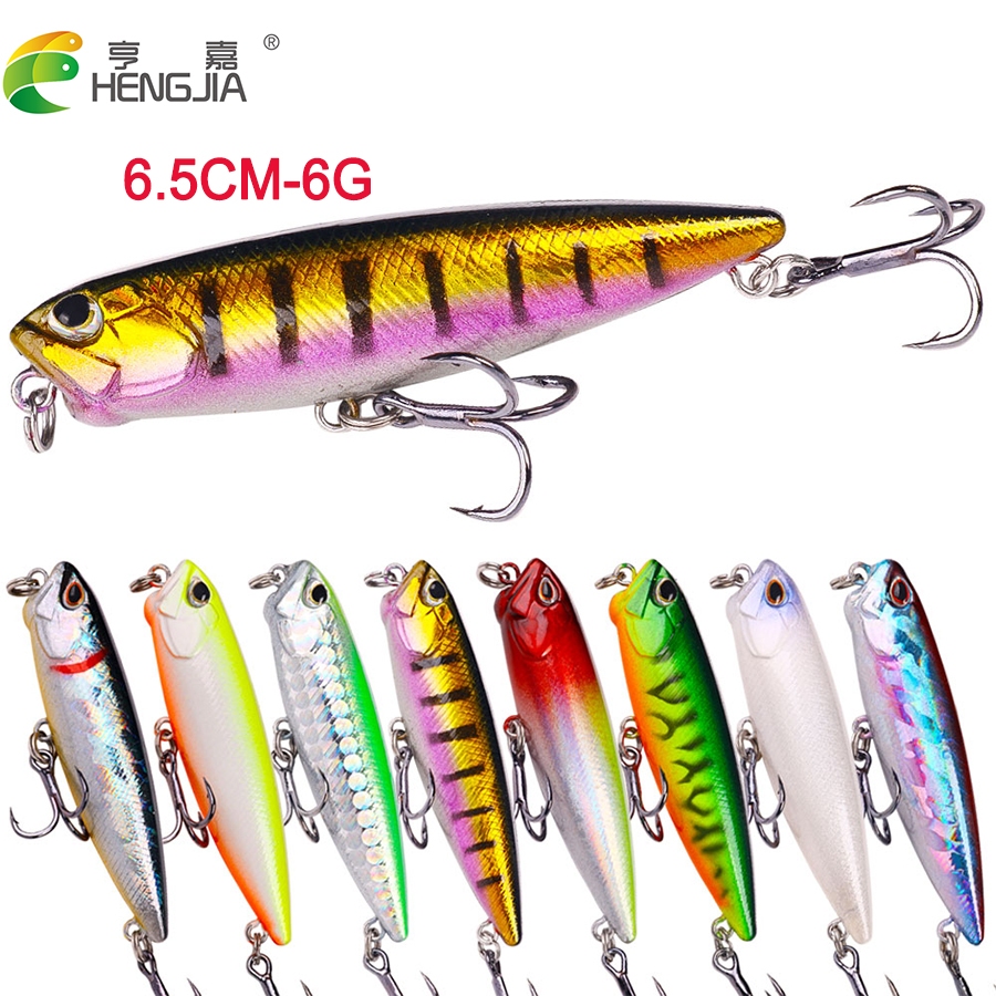 HENGJIA 1PCS 65 มม./6g ดินสอลอยตกปลา Lure สุนัข Hard Lures เหยื่อ Wobbler ประดิษฐ์ Hard เหยื่อตกปลา