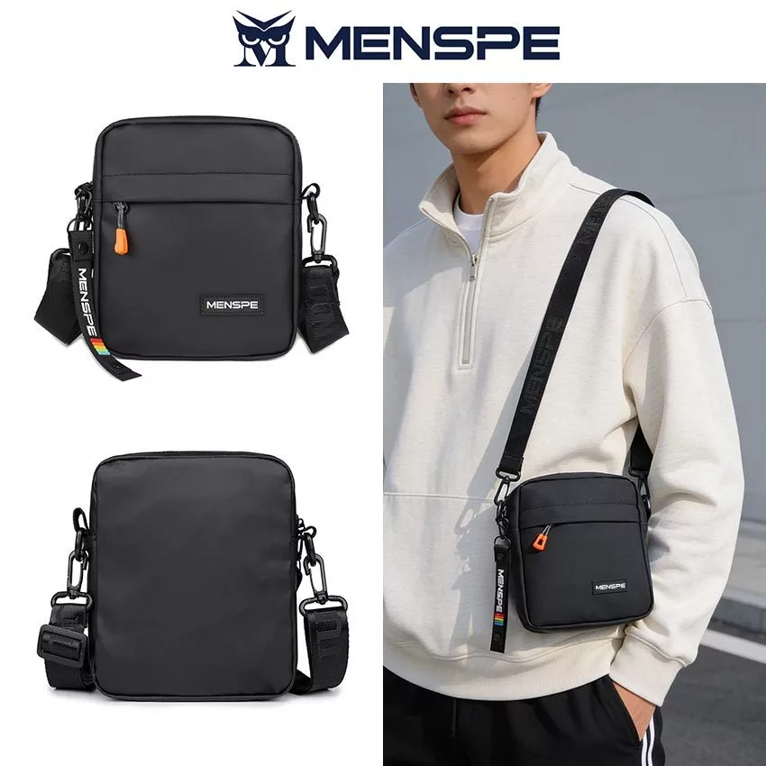 Menspe Mens กระเป๋าสะพาย Mini Cross Body กระเป๋า Casual น้ําหนักเบากระเป๋า Messenger ความจุขนาดใหญ่กันน้ํา Leisure Street เดินทางกลางแจ้งขี่สําหรับชาย