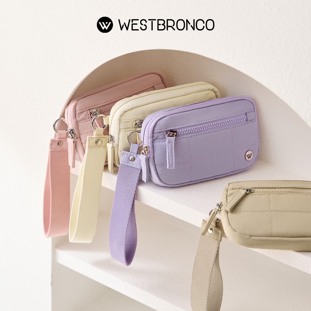 WESTBRONCO รุ่นWestlet (เวสเล็ต)กระเป๋าสตางค์แบบคล้องข้อมือสำหรับผู้หญิง ผลิตจากผ้าไนลอน สามารถสแกนข้อมูลบัตรได้ (RFID) มาพร้อมช่องซิป 3 ช่อง เหมาะสำหรับพกพาใส่บัตร โทรศัพท์ และของใช้ระหว่างเดินทาง