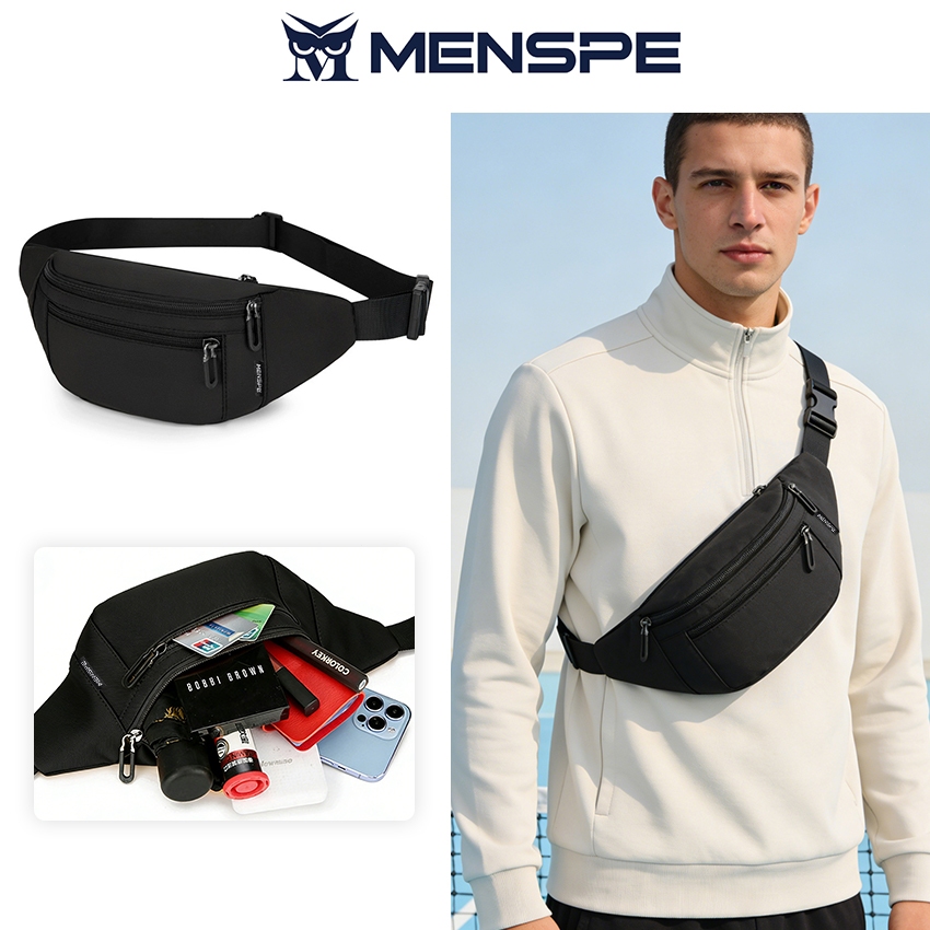 Menspe Multi-Functional Fitness Bag กระเป๋าคาดเอวขนาดเล็กกันน้ําทนต่อการสึกหรอ Unisex Mini Belt Bag พร้อมสายปรับได้สําหรับออกกําลังกายวิ่ง