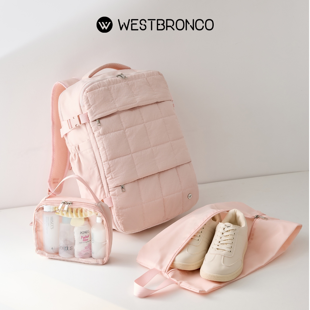 WESTBRONCOรุ่นDora (ดอร่า) กระเป๋าเป้สำหรับผู้หญิง ขนาดใหญ่ สไตล์สปอร์ตลำลอง เหมาะสำหรับเดินทาง ปีนเขา กันน้ำได้