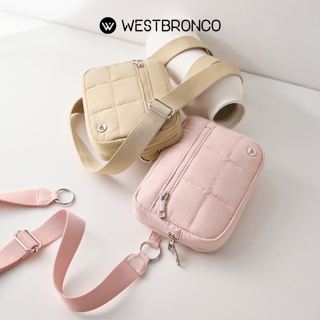 WESTBRONCO กระเป๋าสตางค์แบบสะพายข้างสำหรับผู้ชายและผู้หญิง สายสะพายไหล่ปรับได้ กระเป๋าใส่เหรียญน้ำหนักเบา