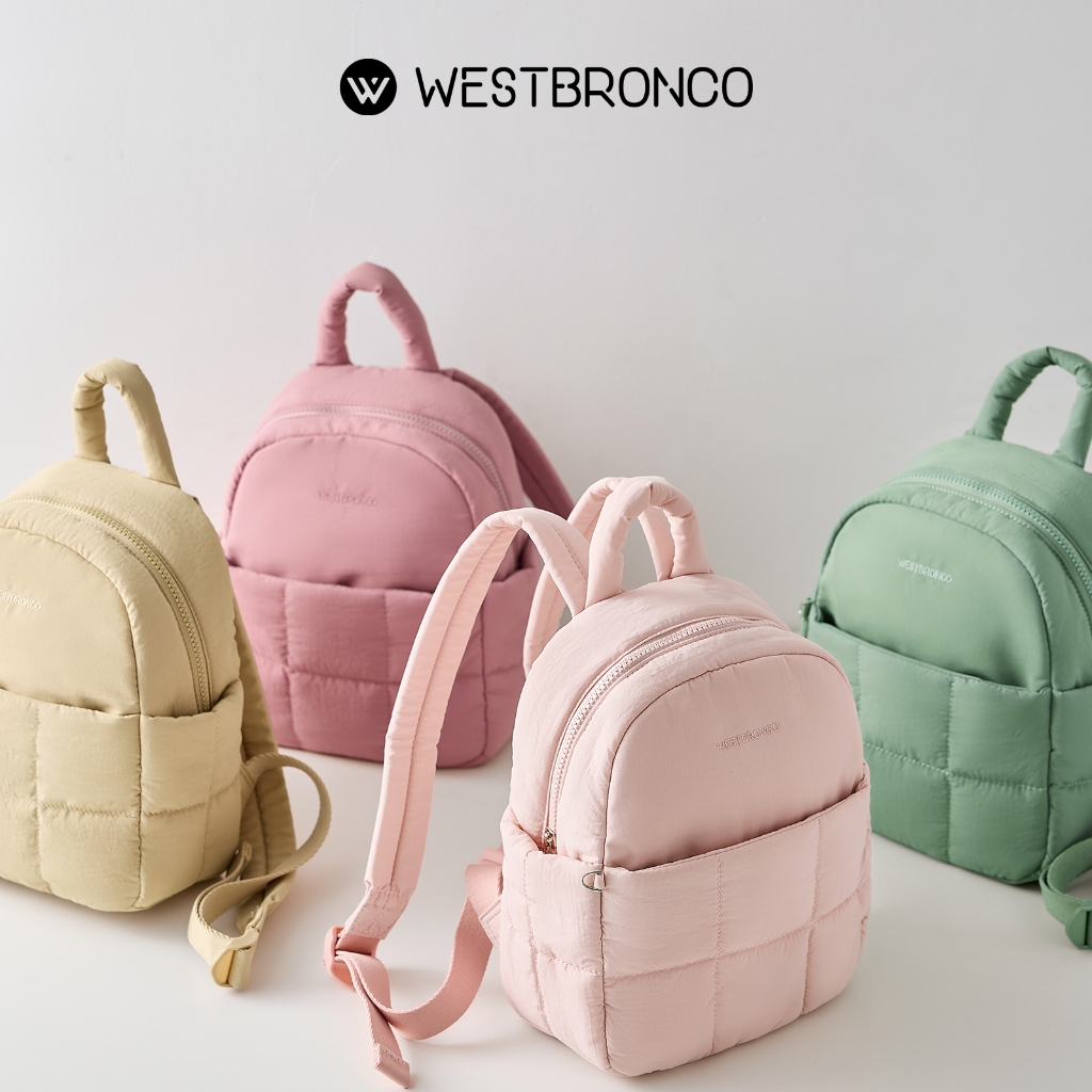WESTBRONCO Muffinรุ่น (มัฟฟิน) กระเป๋าเป้ขนาดเล็กสไตล์มินิมอล ดีไซน์น่ารักสีพาสเทล น้ำหนักเบา กันน้ำได้