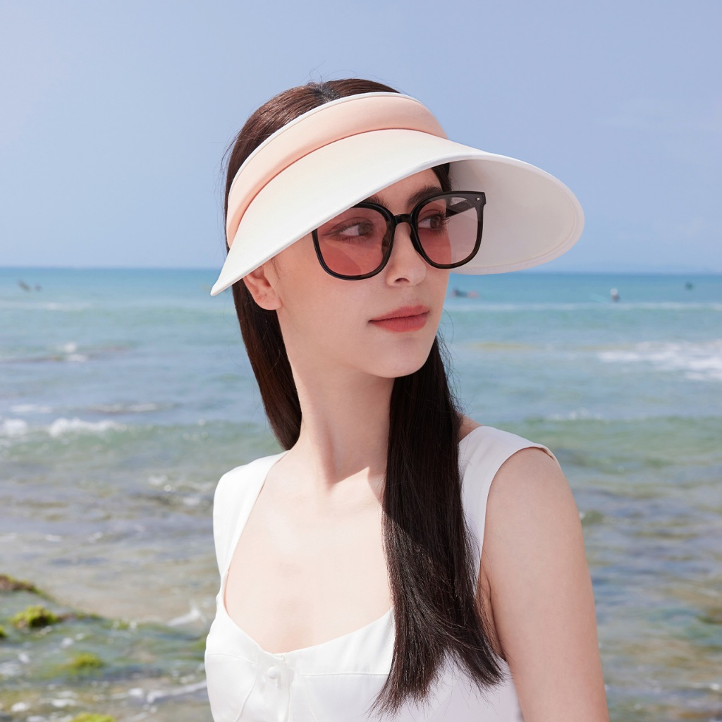 【พร้อมส่งภายในวันที่สั่ง】VVC หมวกกันแดดผู้หญิงทรงพีช UPF50+ แบบเปิดกระหม่อม กันแดดได้ทั้งหน้า