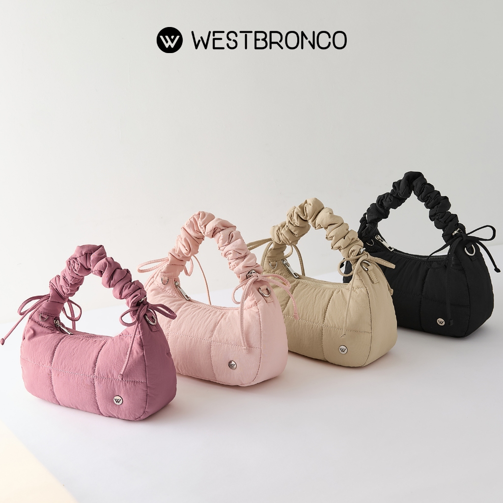 WESTBRONCO รุ่นWhipcream (วิปครีม) กระเป๋าทรงพระจันทร์ มาพร้อมสายรูดปรับความยาวได้ กันน้ำ ใช้ได้ทั้งแบบถือ สะพายไหล่ หรือสะพายข้าง