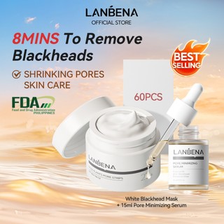 LANBENA Blackhead Remover Set Whiteheads Blackheads Removal Mask Nose Strip Deep Cleansing Facial Mask Oil Control Pore Shrinking Serum Reduce Pimple Skin Care