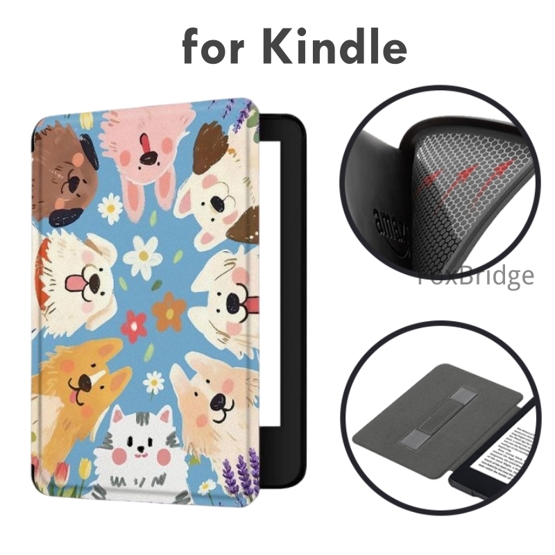 เคสจุดแมวน่ารักพร้อมที่วาง 2024 Paperwhite 12th gen/ 2021 Paperwhite 5 (6.8in) 4 (10th) 3 2 1 Smart Cover 2024/2022 Kindle 11th gen e-readers Protective Shell