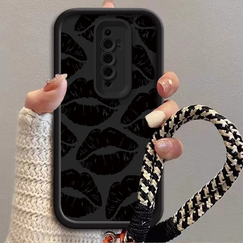 ปากสีดําสําหรับOppo RENO 2F OPPO R11 OPPO R11S OPPO R15 OPPO R15 OPPO R17 OPPO RENO OPPO RENO2 เคสโท