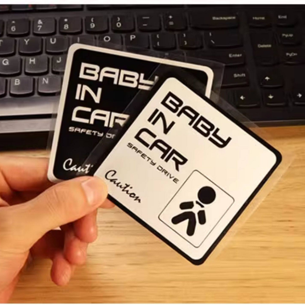 สติกเกอร์กระจกหลัง BABY IN CAR คําเตือนเด็กในรถ ป้องกันรอยขีดข่วน ตกแต่งรถยนต์