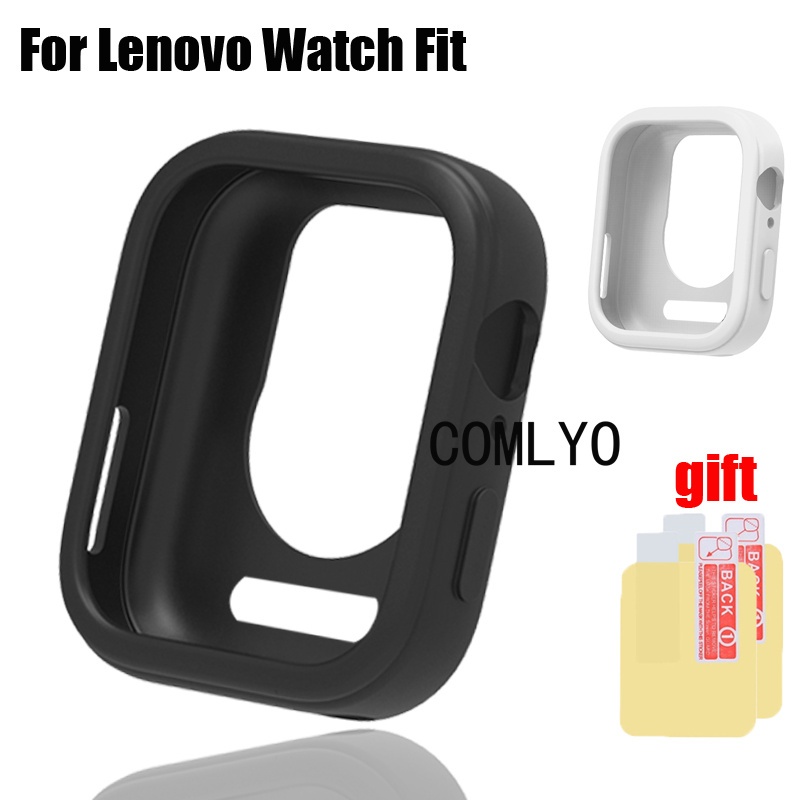 For Lenovo Smart Watch Fit สําหรับ เลโนโว สมาร์ทวอท์ชพอดีกรณีนาฬิกาสมาร์ทนุ่มป้องกันกันชนซิลิโคนครึ่งฝาครอบฟิล์มป้องกันหน้าจอ