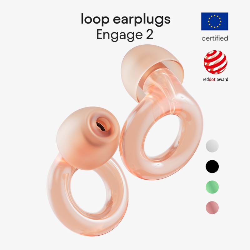 Loop Engage 2 - ที่อุดหูลดเสียงรบกวน ความเที่ยงตรงสูง (16 dB) สําหรับงานสนทนา การสนทนา การปกครอง และการรบกวนทางสังคม - การออกแบบที่มีสไตล์ - 4 ขนาด (XS / S / M / L)