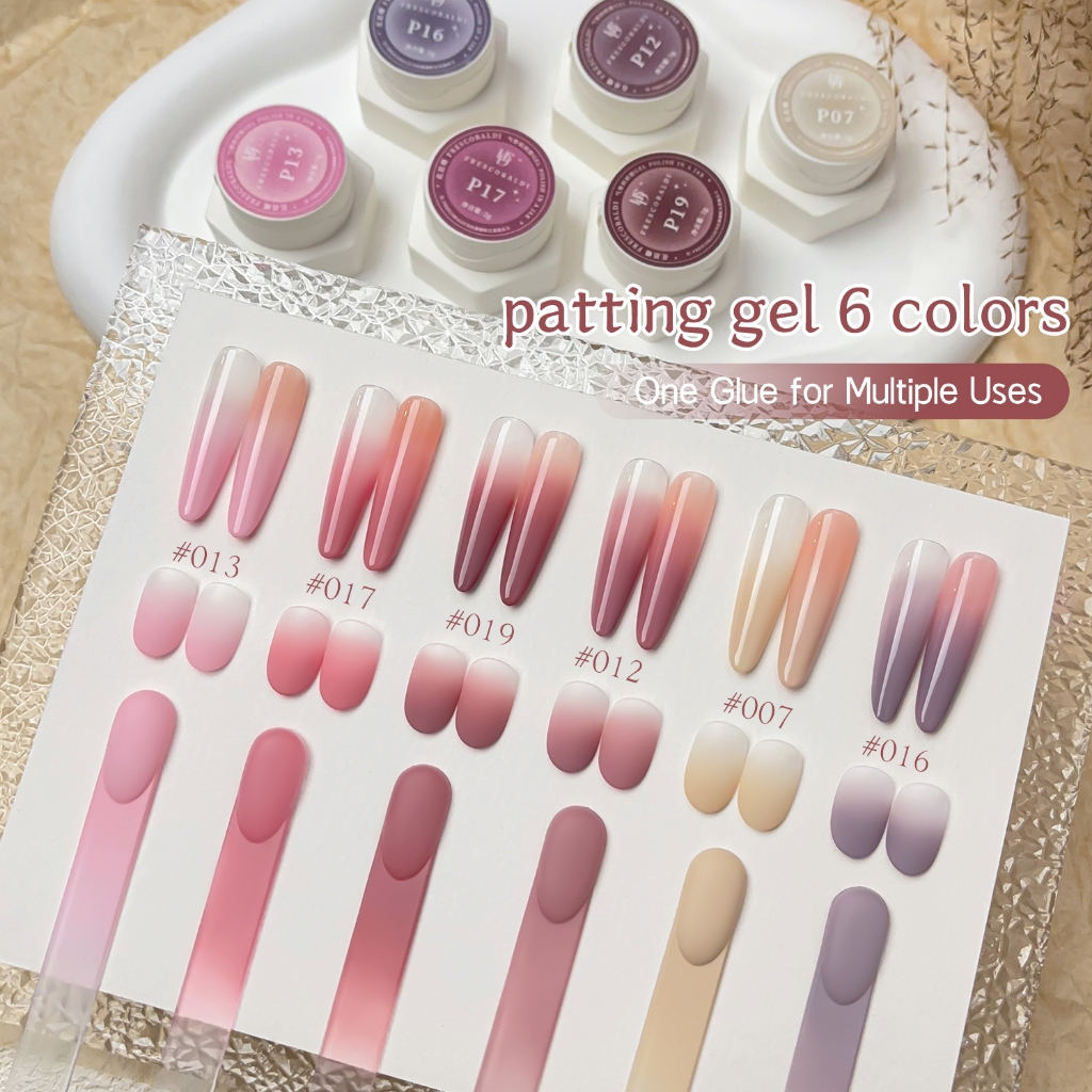 FRESCOBALDI-New Air Cushion Style สีชมพูสีม่วง Gradient Gel Nail Polish, เหมาะสําหรับเล็บ DIY