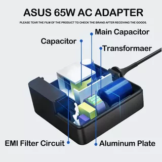 อะแดปเตอร์โน๊ตบุ๊ค ASUS (65W) 19V3.42A *มีหัว3ขนาด หัว 5.5x2.5mm 4.0x1.35mm 4.5x3.0mm สายชาร์จไฟเอซุส Notebook Adapter 1415 17F412F512