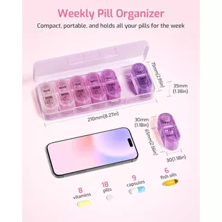 สต็อกในพื้นที่Weekly&Montly Pill Box Medicine Organizer กล่องเก็บแท็บเล็ต Travel Pill Case เครื่องจ่ายยาเสพติด,7/14/21/28/32/64/128 ตาราง,พร้อมช่องขนาดใหญ่สําหรับ F