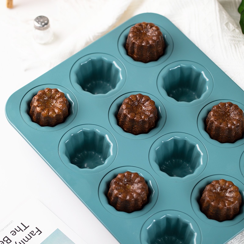 CHEFMADE 6 ถ้วย/12 ถ้วยไม่ติด Cannele Mould กระทะเหล็กคาร์บอน Acuan Kek Cannele 12 Lubang Anti Lekat เตาอบปลอดภัยเครื่องมืออบ WK10040 WK10047